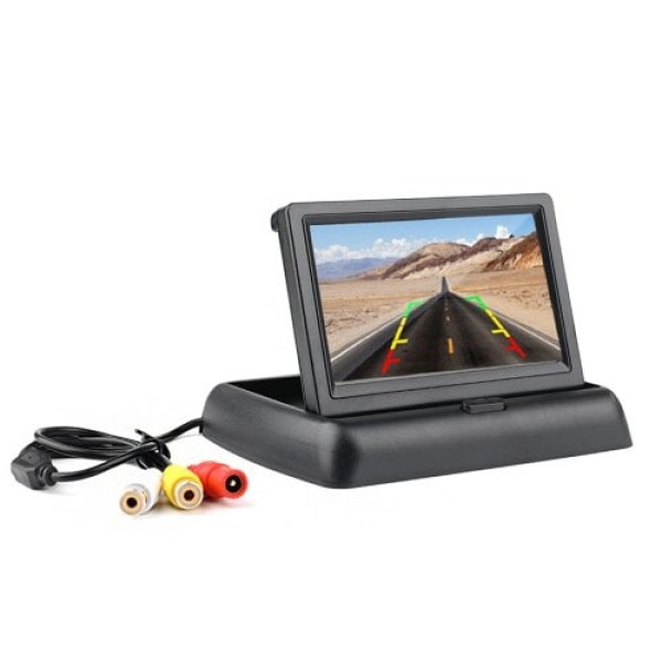        4.3 Inch Fold Car Monitor Bidirectional AV Input Auto Display Rear View Camera
        