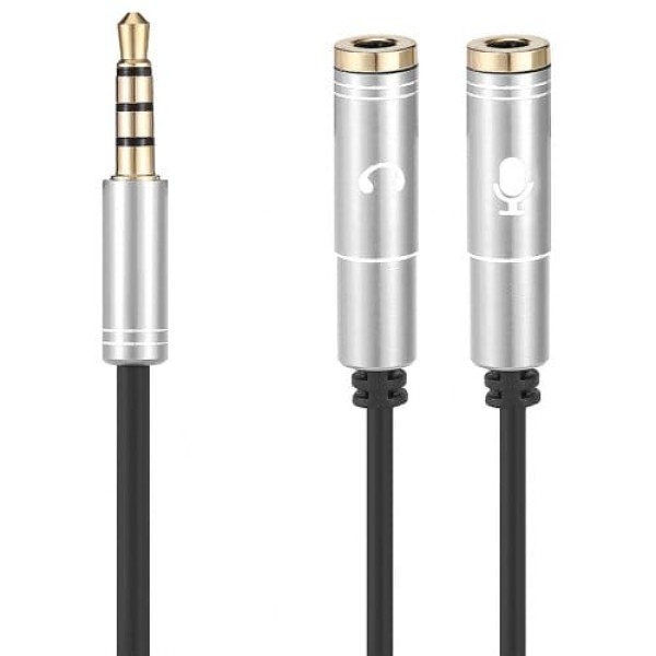         35cm Headset Adapter Converters Cable with Mic and Audio
        